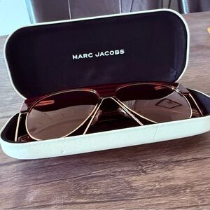 Marc Jacobs Gold Navy Blue and Red Frame Sunglasses with Pink Lenses